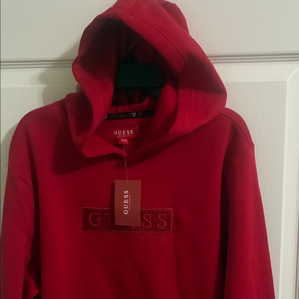 GUESS Men's Bold Red Hoodie